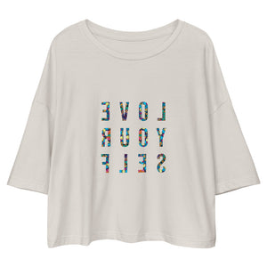 Love Your Self "Reflective Reminder/Selfie" 2022 Loose Drop Shoulder Crop Tee