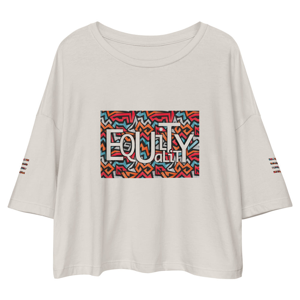 Equity in Equality Loose drop shoulder crop top
