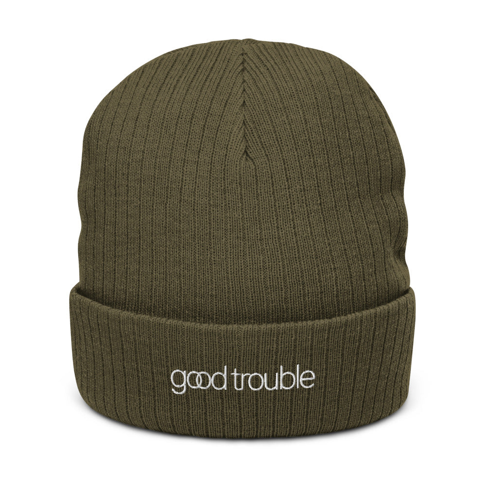 GOOD TROUBLE Recycled cuffed beanie